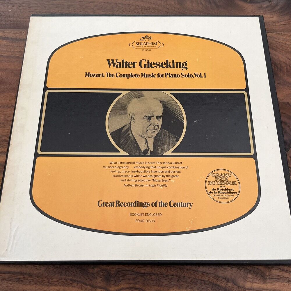 Walter Gieseking Mozart: The Complete Music For Piano Solo Vol. 1 Seraphim 4xLP